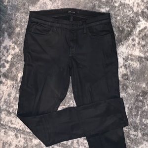 J Brand black waxed pants
